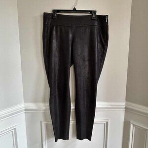 ABS Platinum Leather Look Stretch Jeggings Leggings Side Zip Dark Brown Size 12